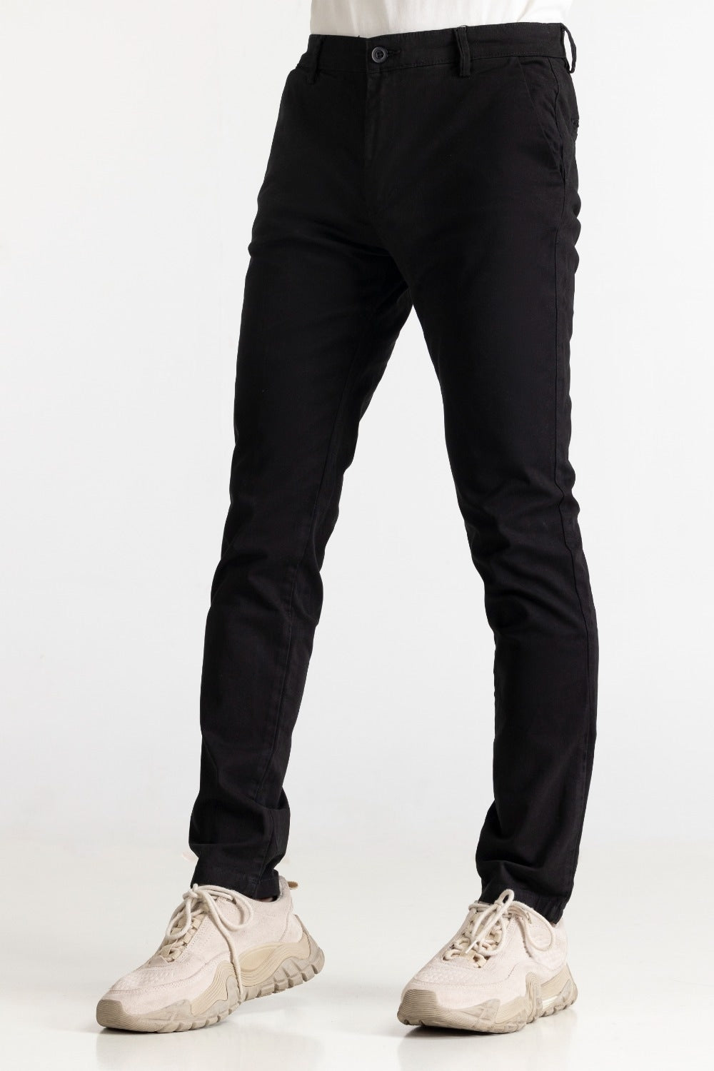 Black Basic Dyed Khaki Pant MNTRCSS24024