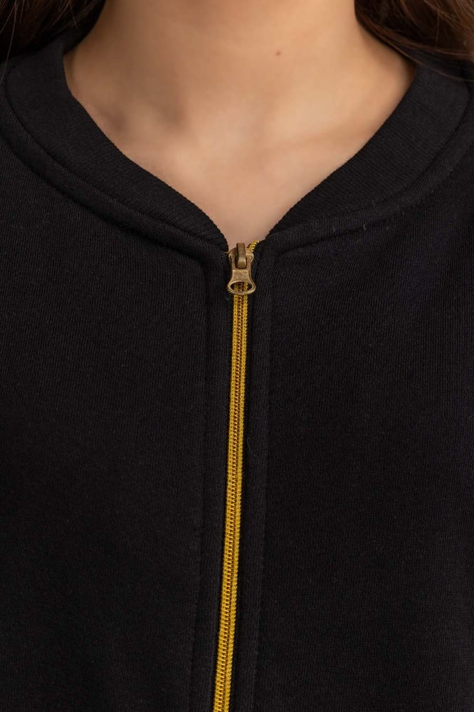 Black Basic Knitted Sweatshirt WM-SWS-WS23-006