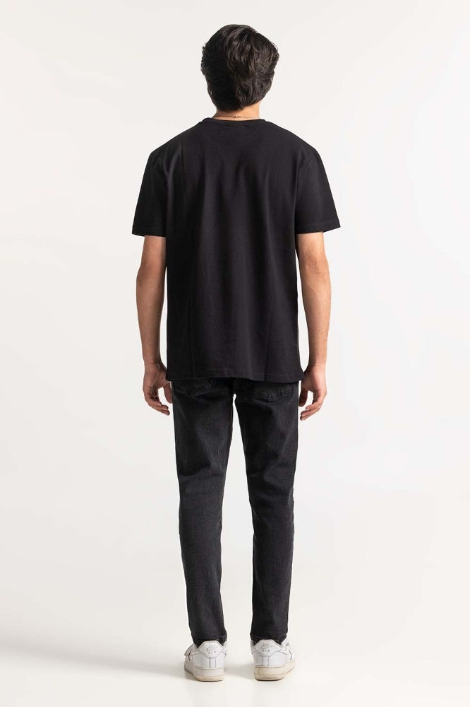Black Basic Pique Tee MN-TS-BS-WS23-521