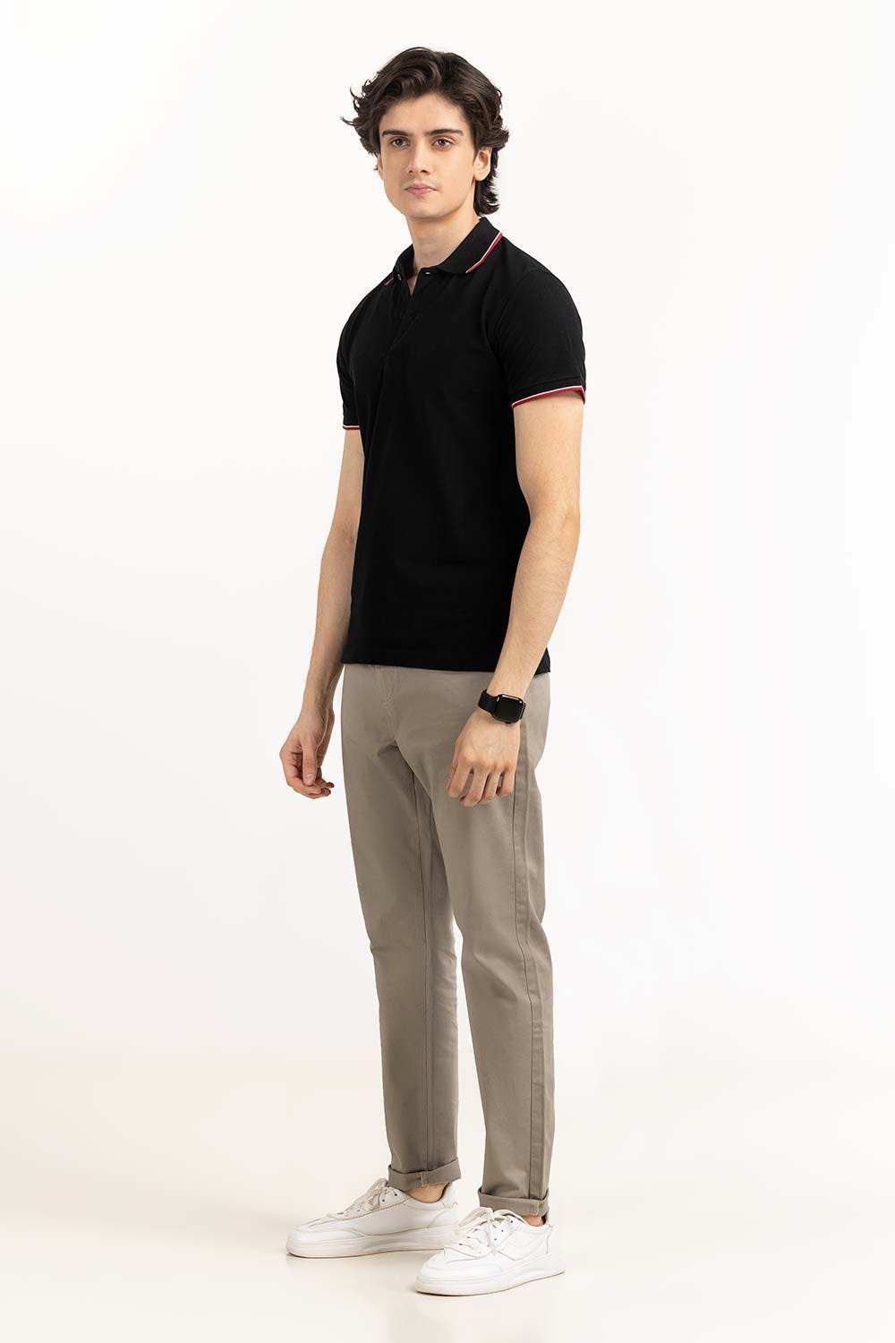 Black Basic Polo PS-FPK23-016