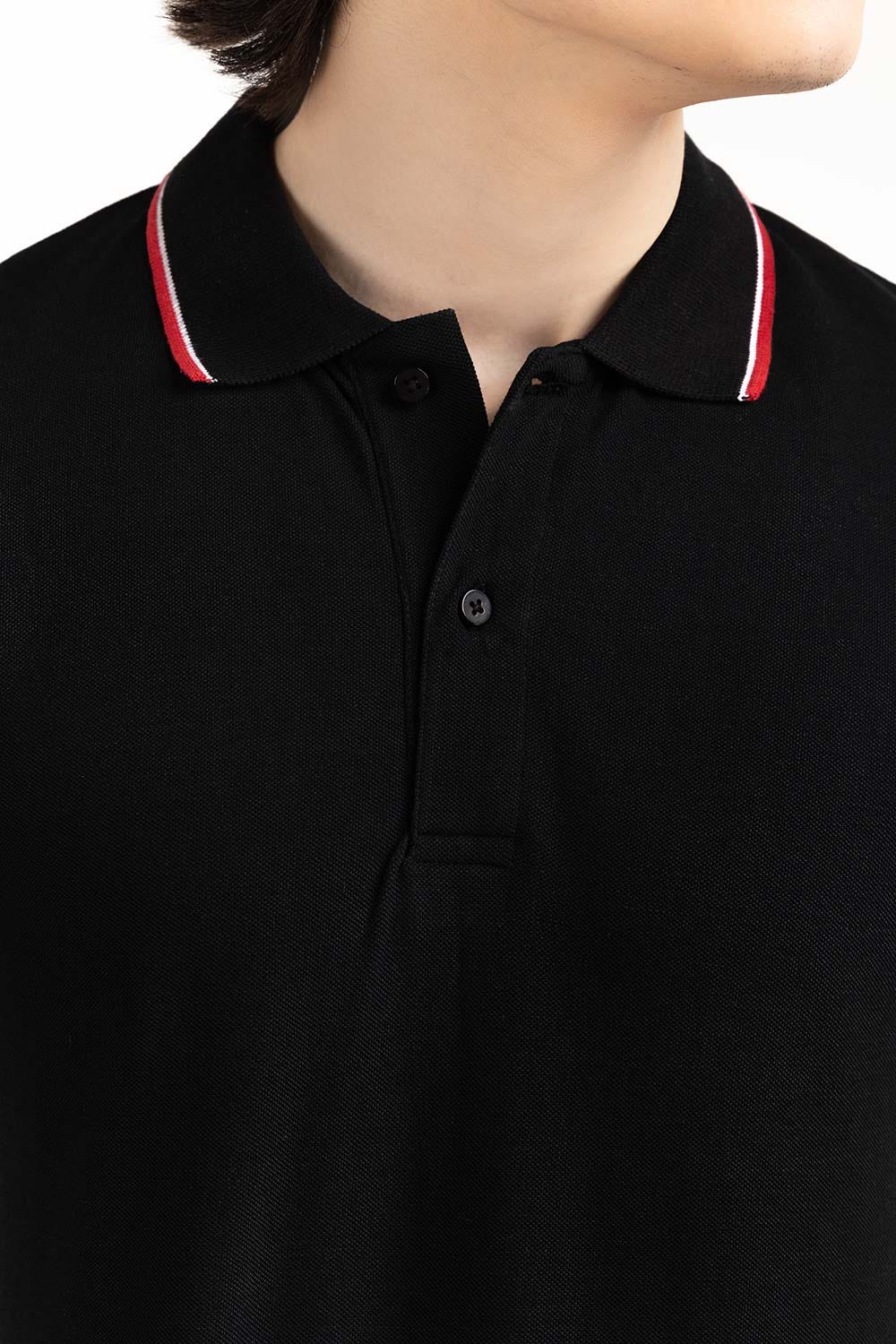 Black Basic Polo PS-FPK23-016