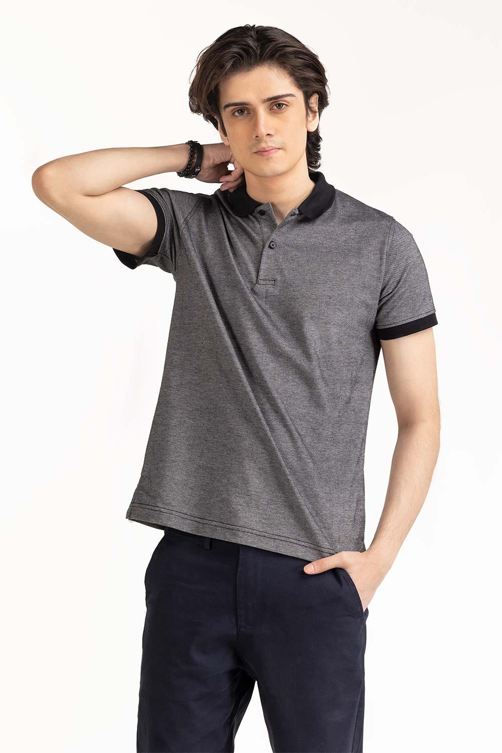 Black Basic Polo PS-FPK23-048
