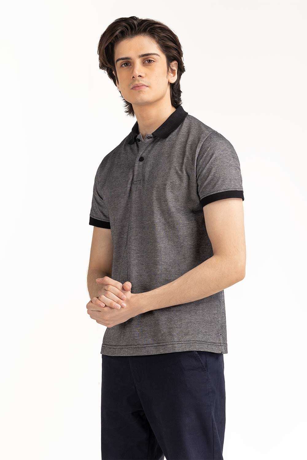 Black Basic Polo PS-FPK23-048