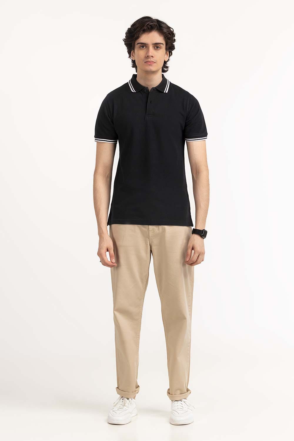 Black Basic Polo PS-FPK23-078