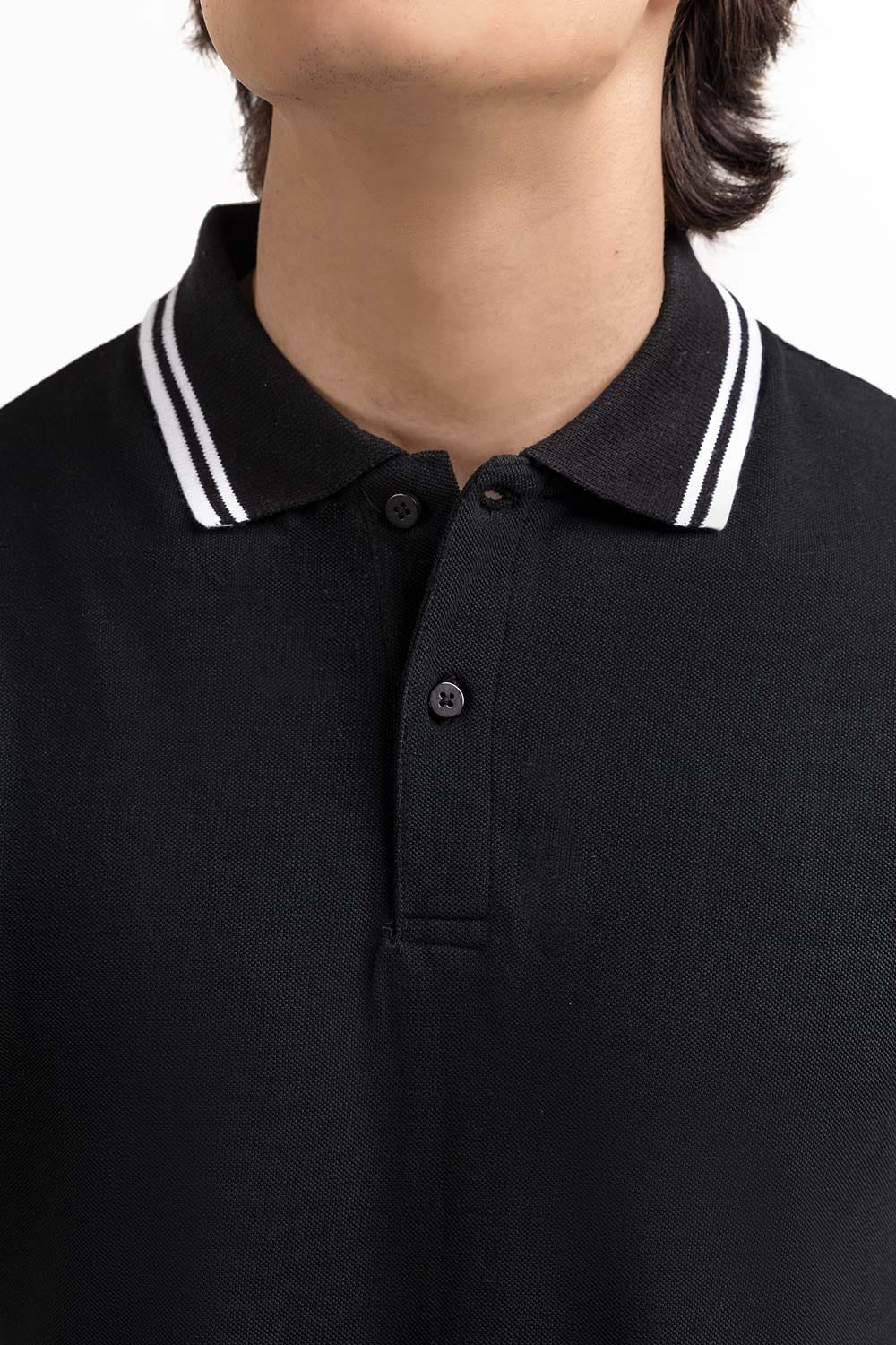 Black Basic Polo PS-FPK23-078
