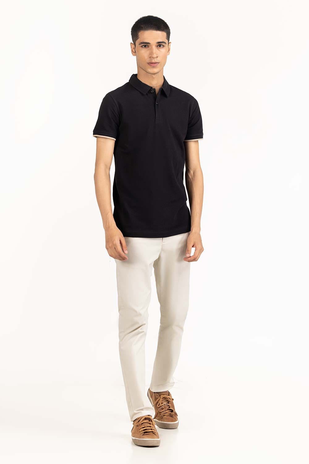 Black Basic Polo PS-FPK23-253
