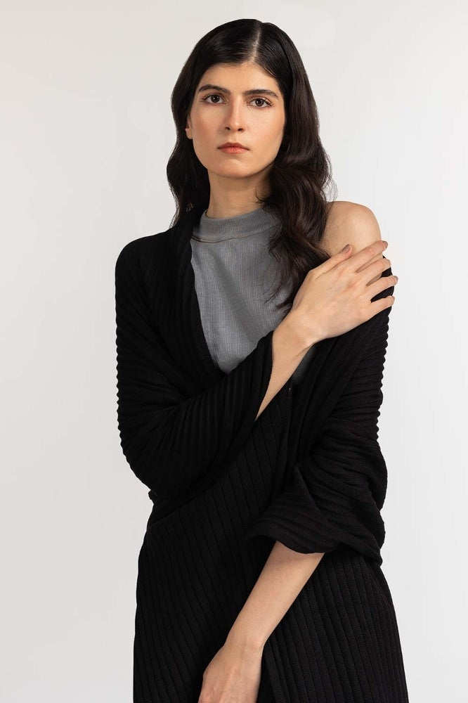 Black Basic Shawl WM-SWT-WS23-108