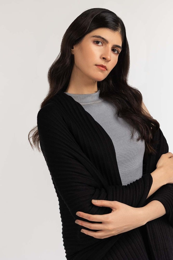 Black Basic Shawl WM-SWT-WS23-108