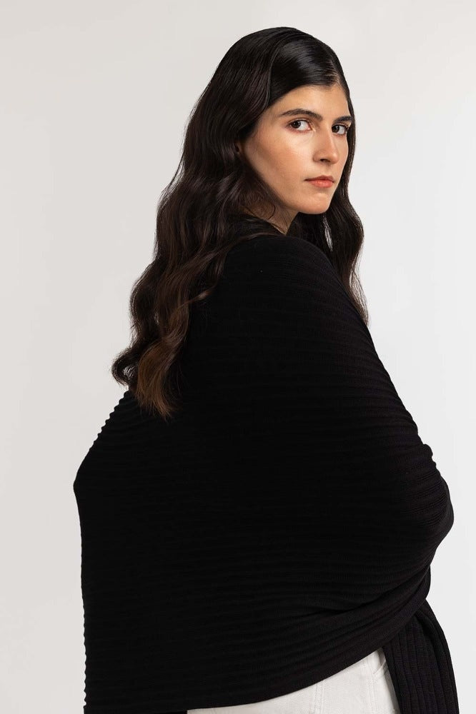 Black Basic Shawl WM-SWT-WS23-108