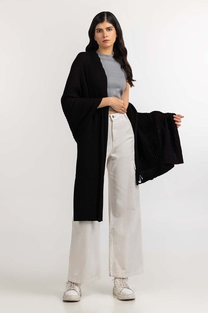 Black Basic Shawl WM-SWT-WS23-108