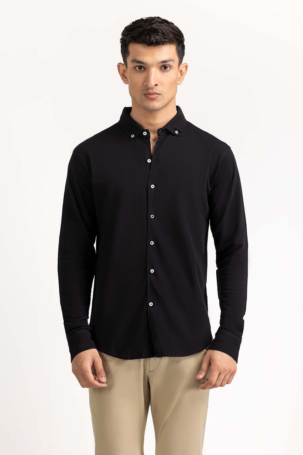Black Basic Shirt KS-HSPK23-044