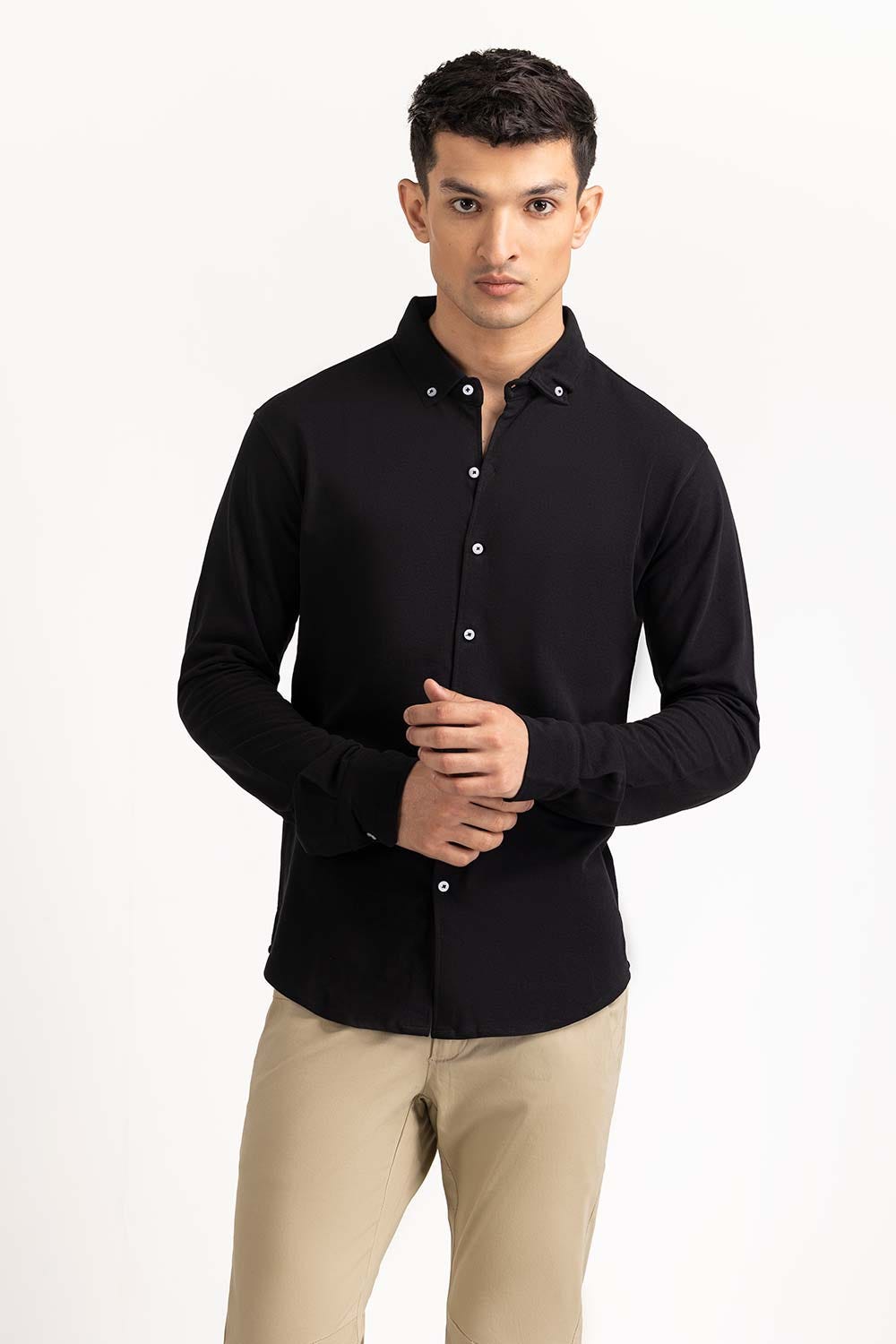 Black Basic Shirt KS-HSPK23-044