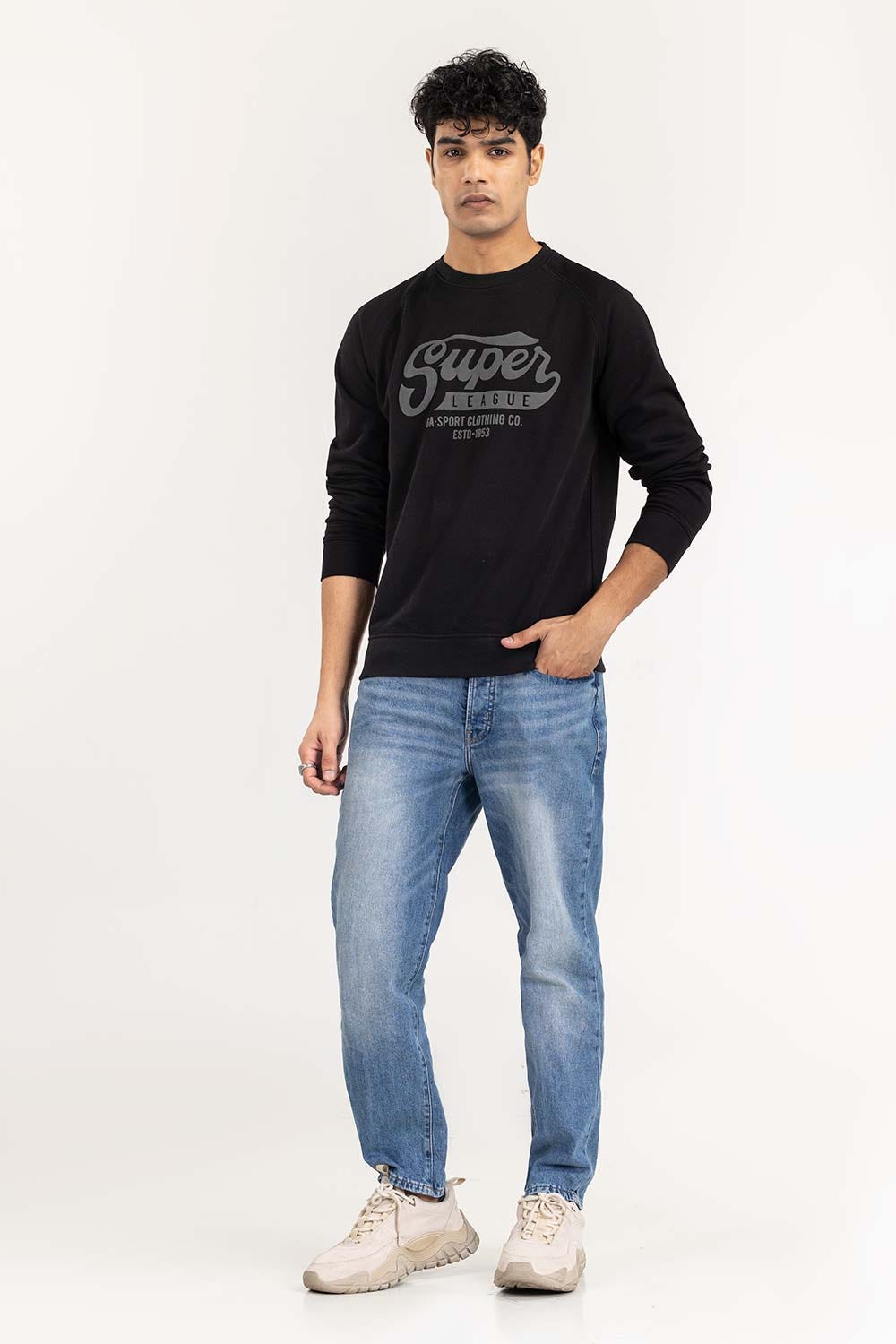 Black Basic Sweat Shirt SWS-F22-022