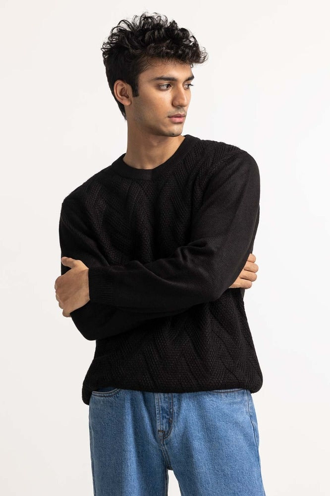 Black Basic Sweater MN-SWT-WS23-077