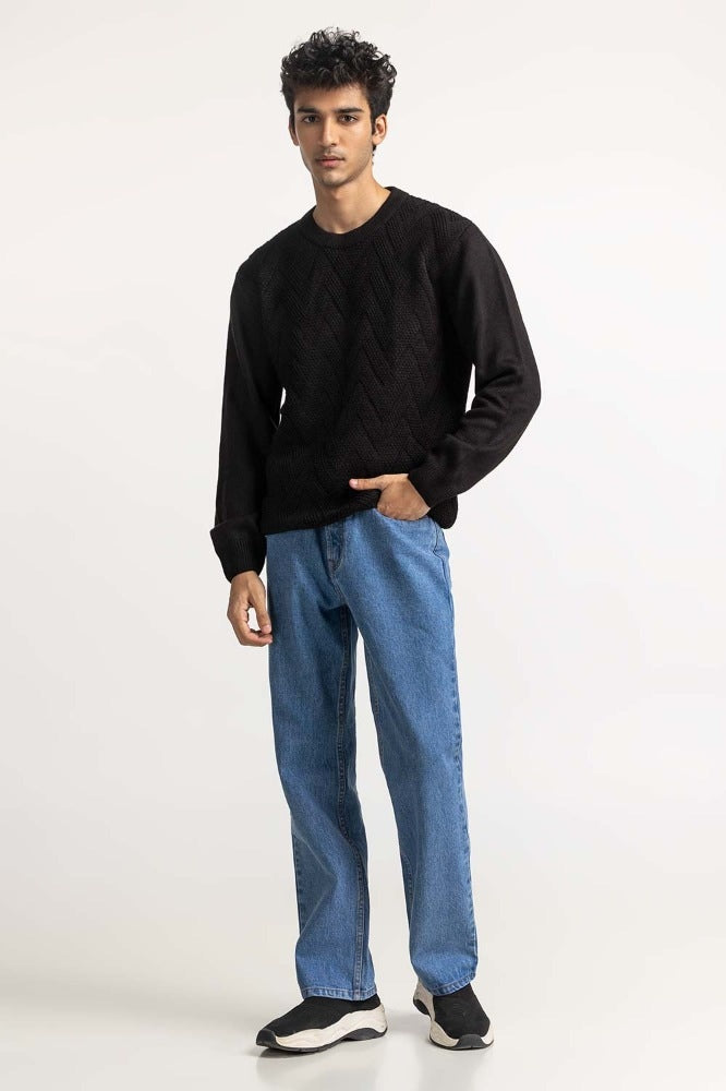 Black Basic Sweater MN-SWT-WS23-077