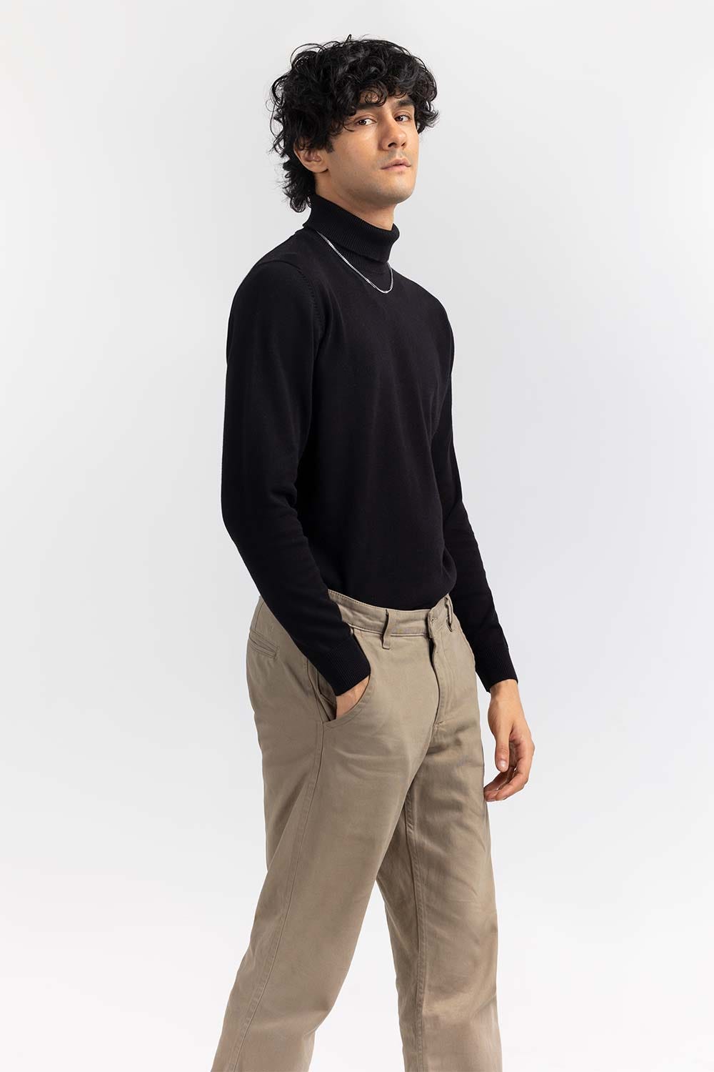 Black Basic Turtle Neck Sweater SWT-BFSTN-22-001