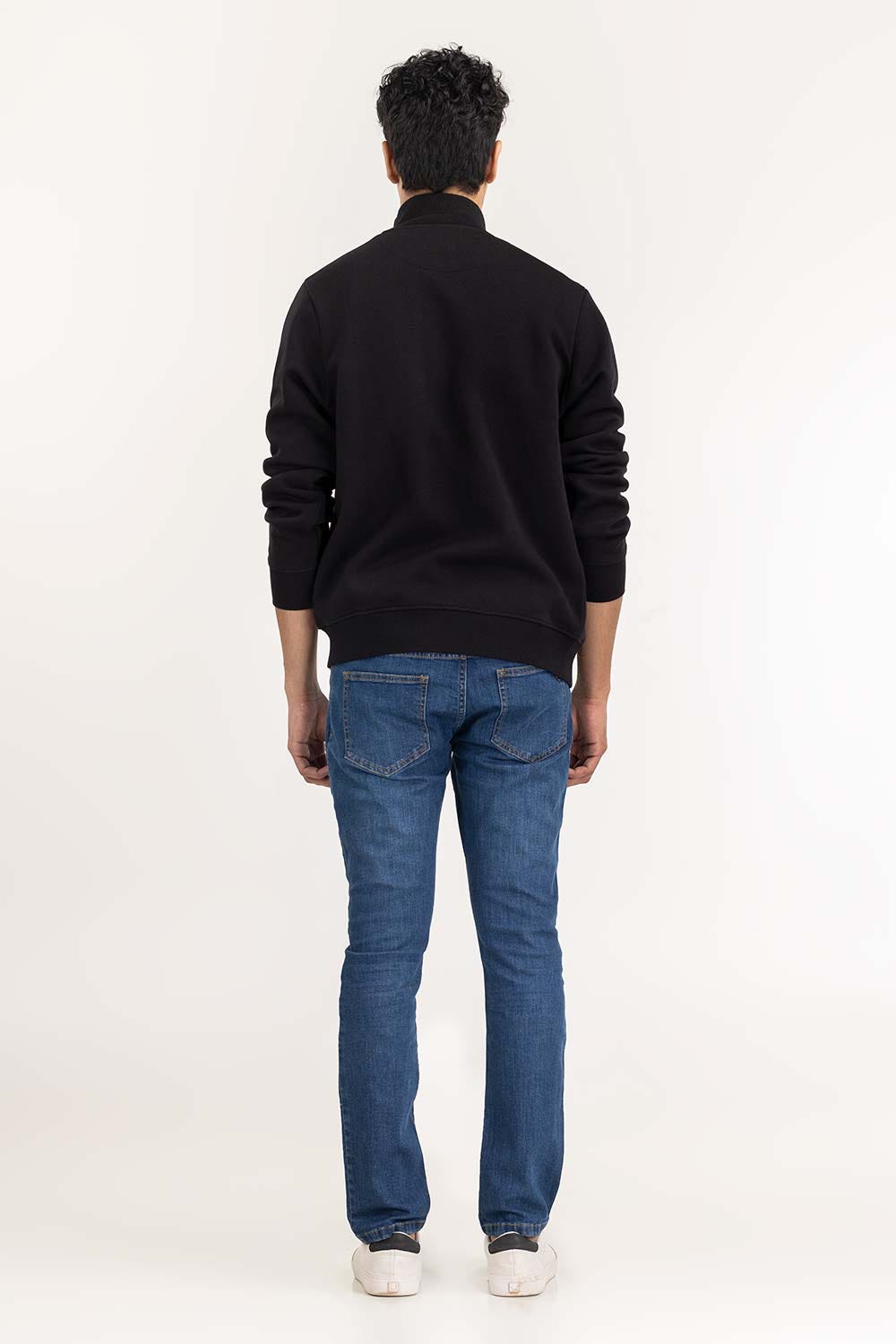 Black Basic Zipper JKT-KNTMNZ22-050