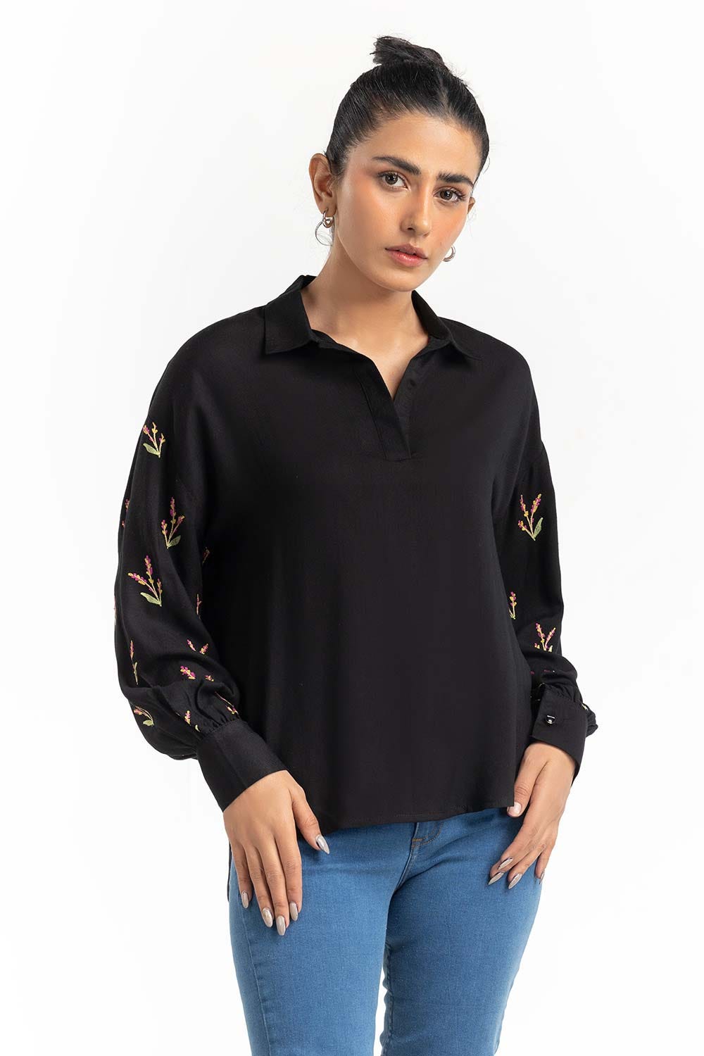 Black Blouse 224-217-024