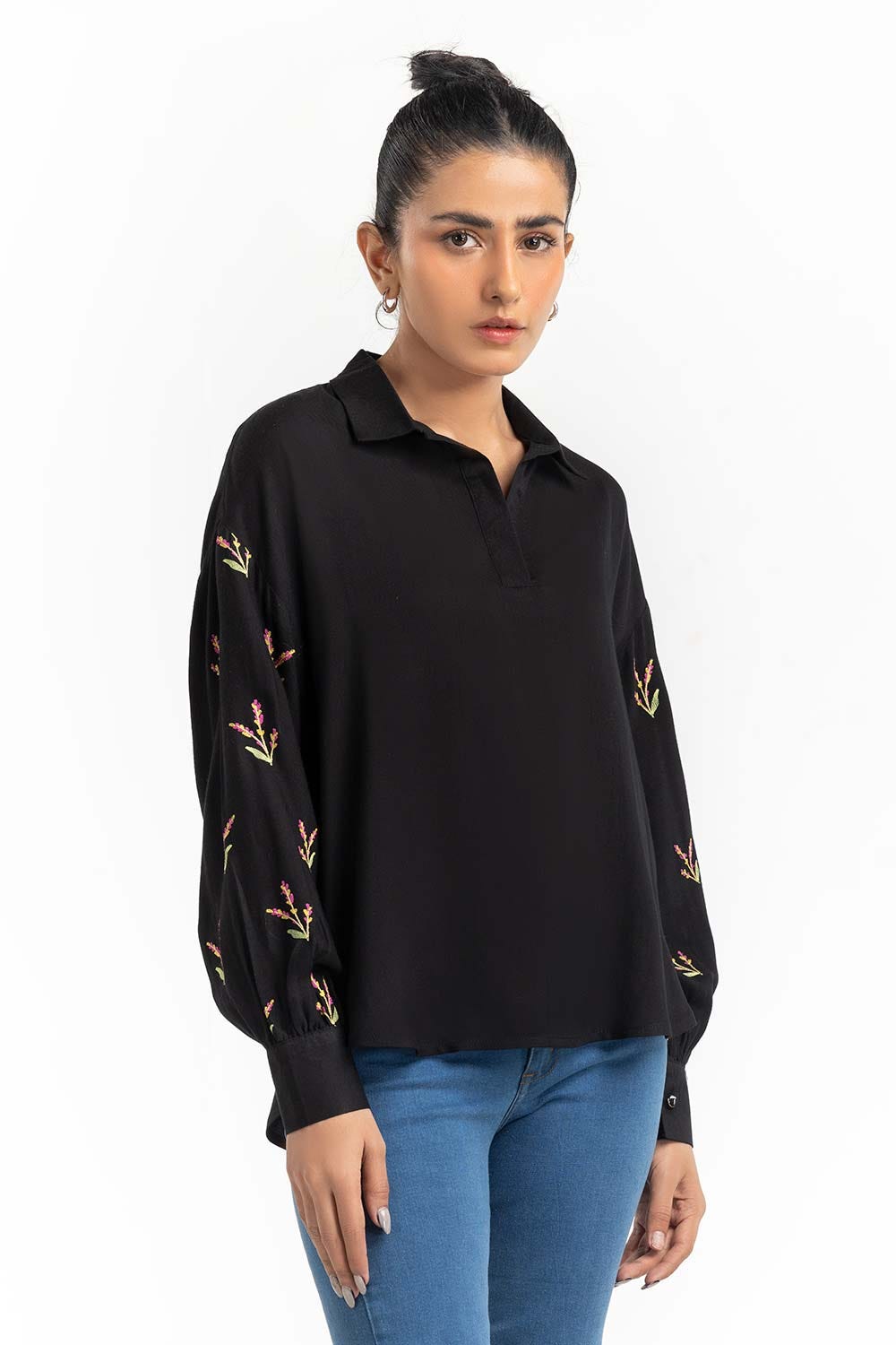 Black Blouse 224-217-024