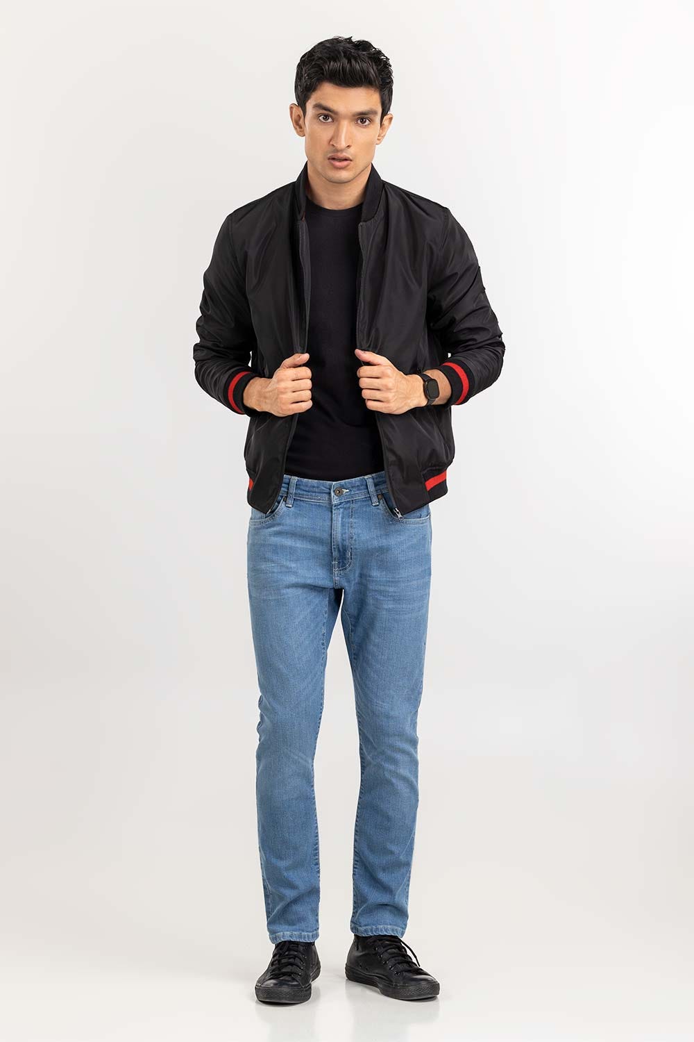 Black Bomber Jacket JKT-WOV22-013