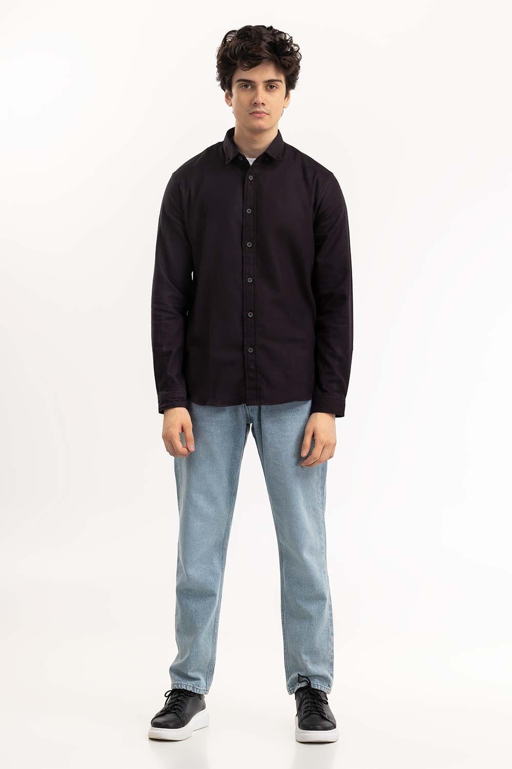 Black Button Down Shirt 224-117-036