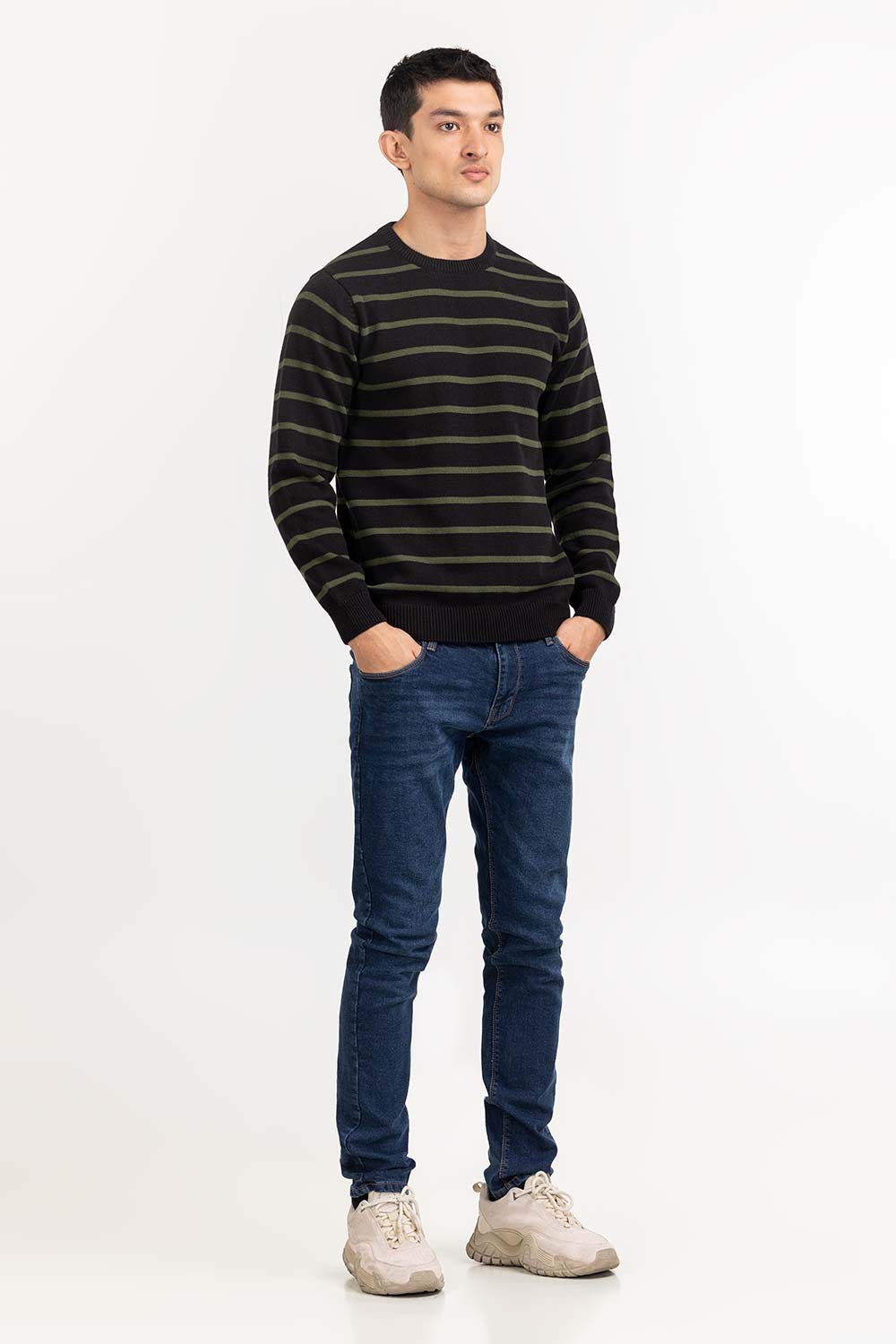 Black Checkered Sweater SWT-FFSHN22-194