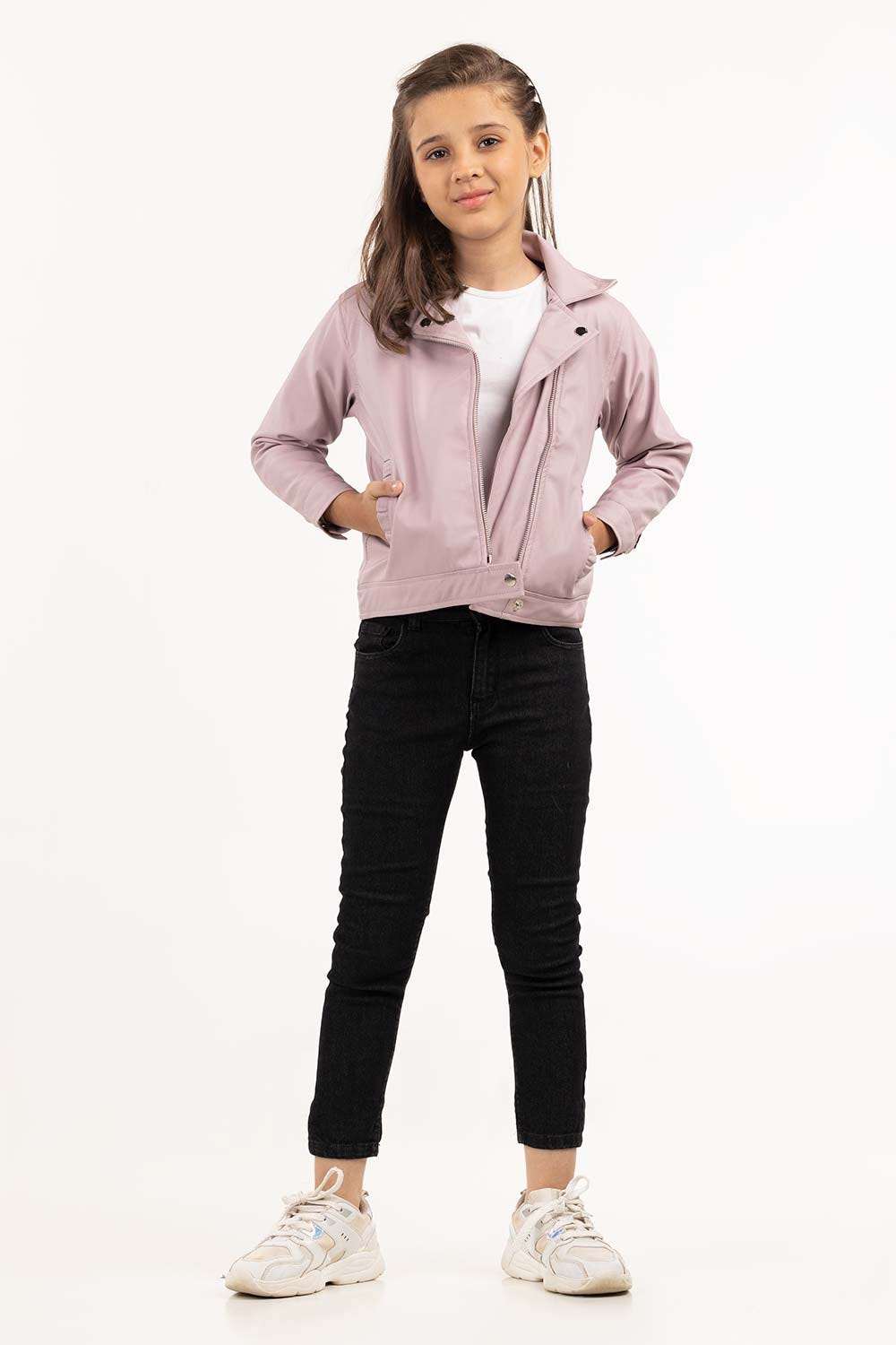 Junior Girl Black Denim Jeans 224-421-003