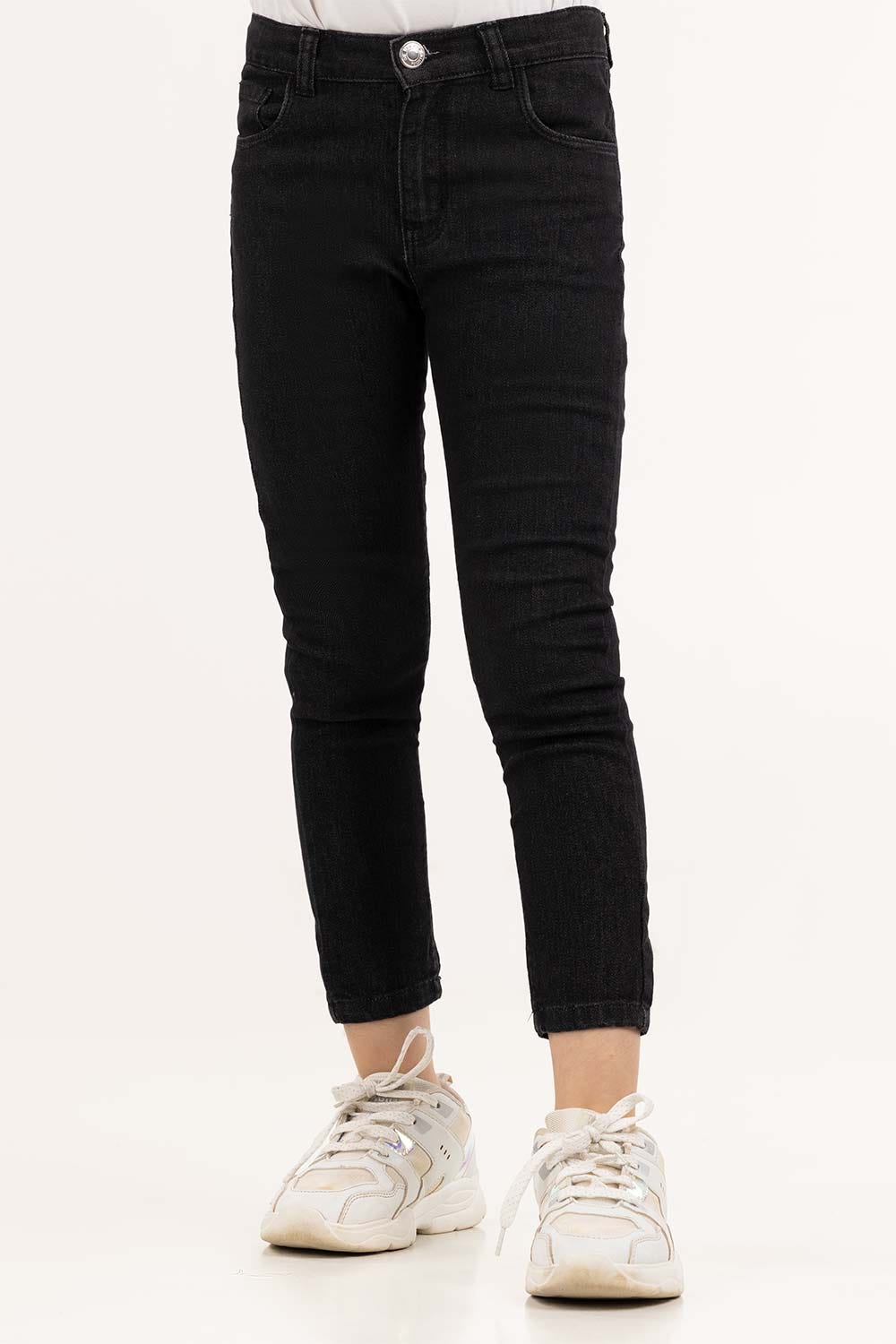 Junior Girl Black Denim Jeans 224-421-003