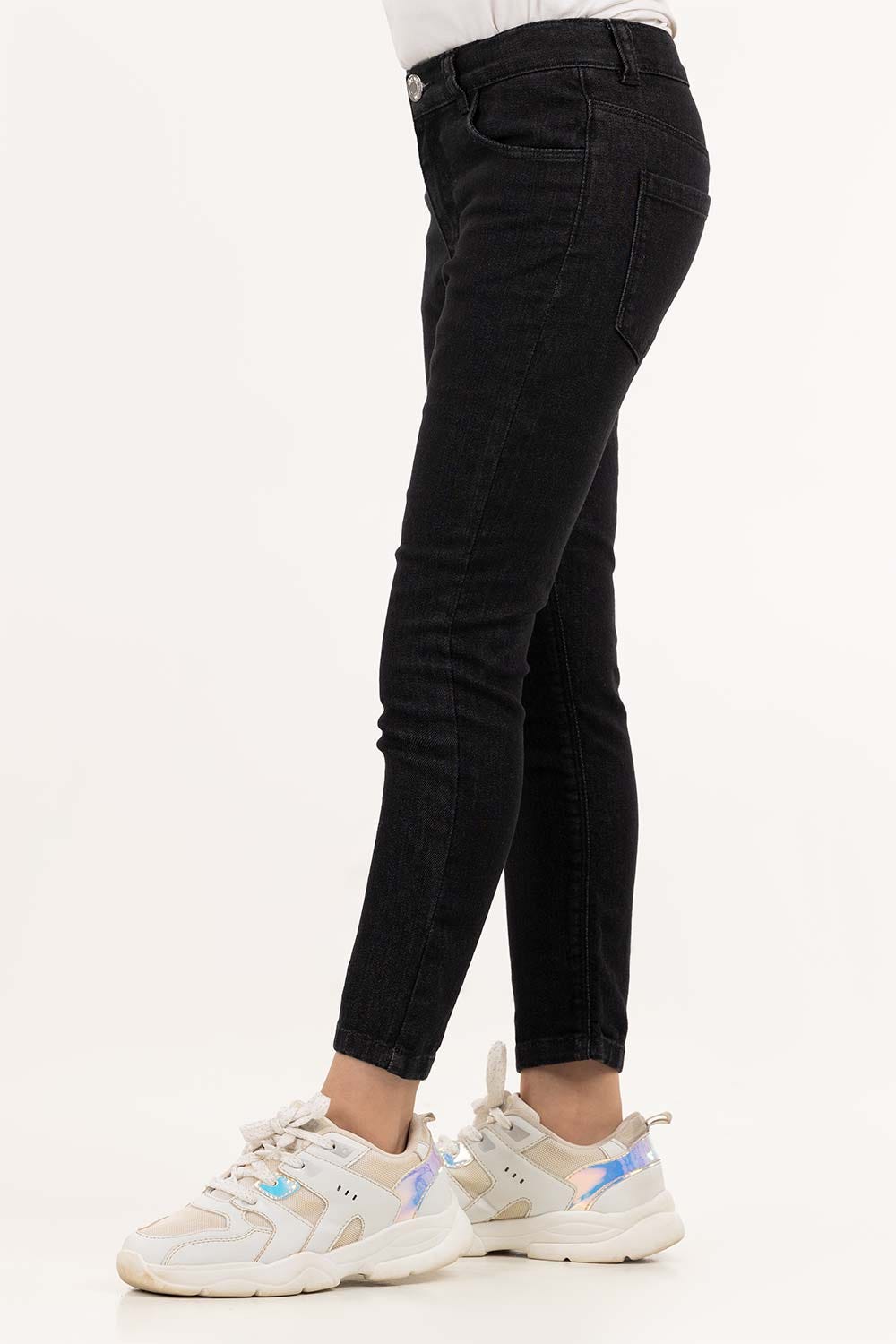 Junior Girl Black Denim Jeans 224-421-003