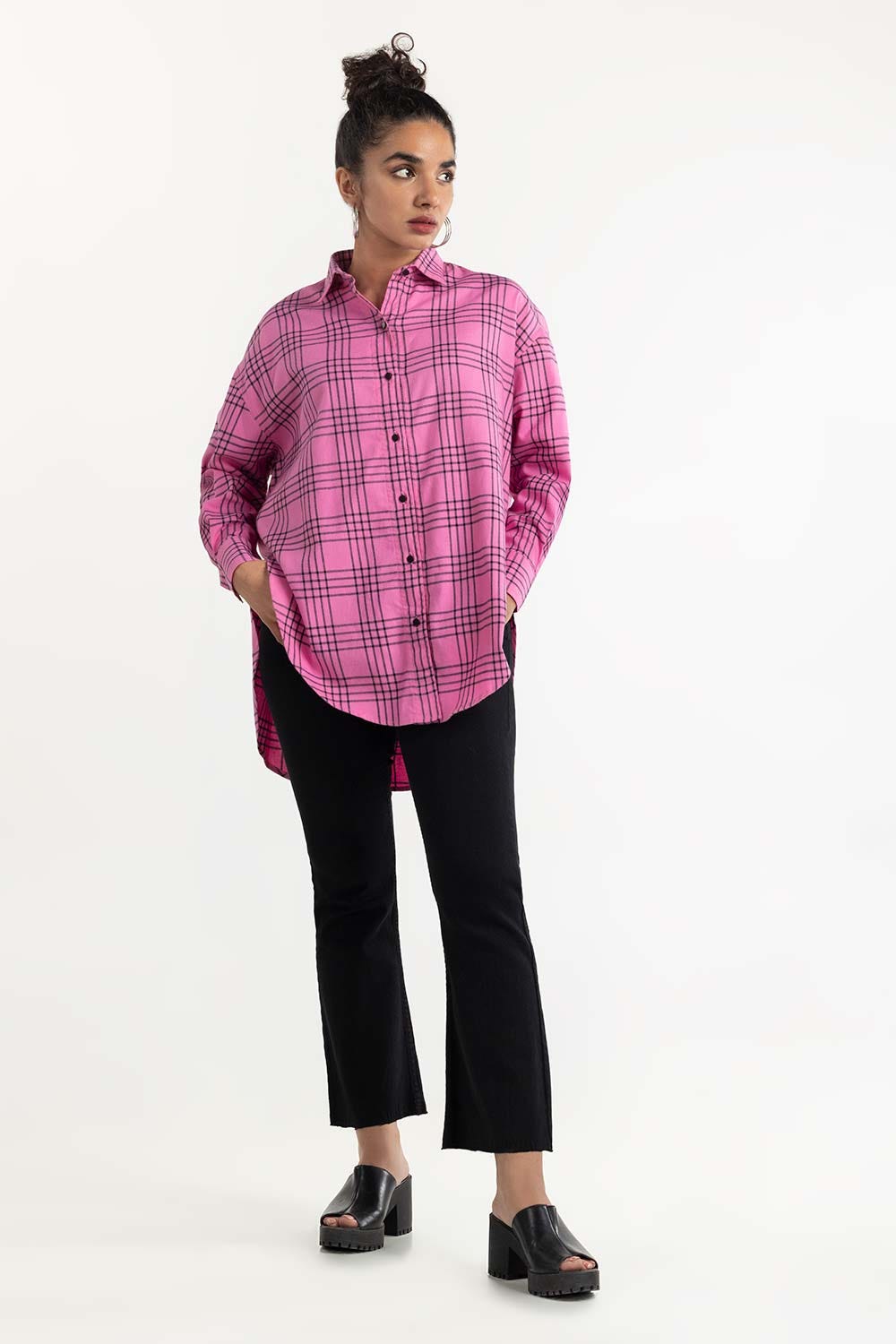 Black Denim Flared Jeans 224-221-012