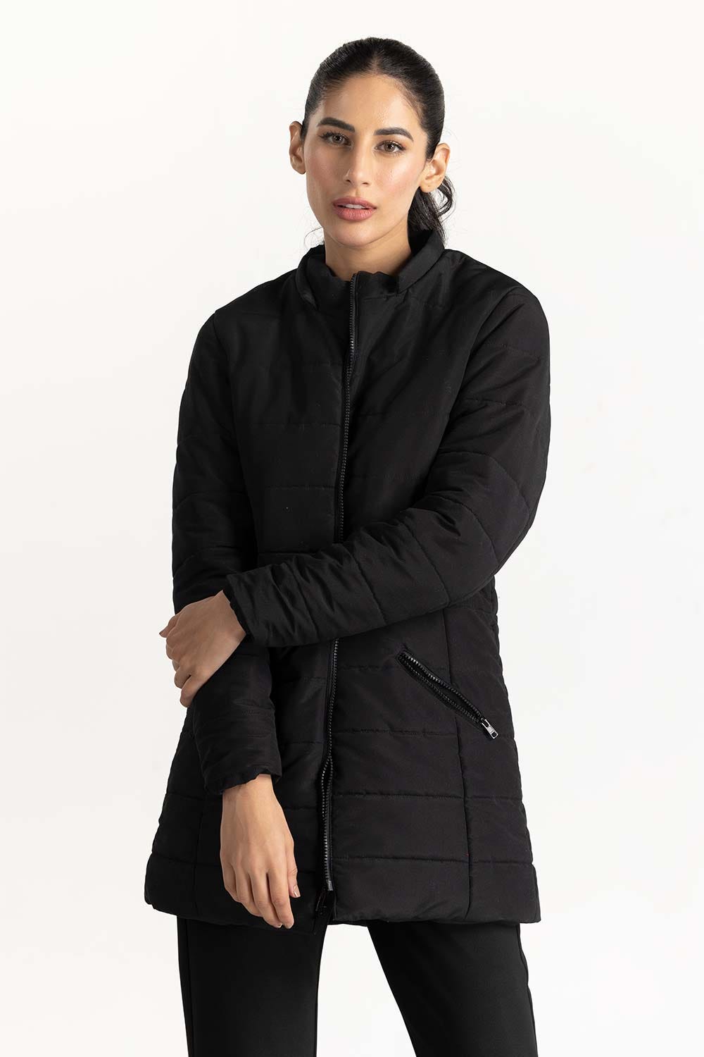 Black Detachable Hoodie Puffer Jacket 224-210-081