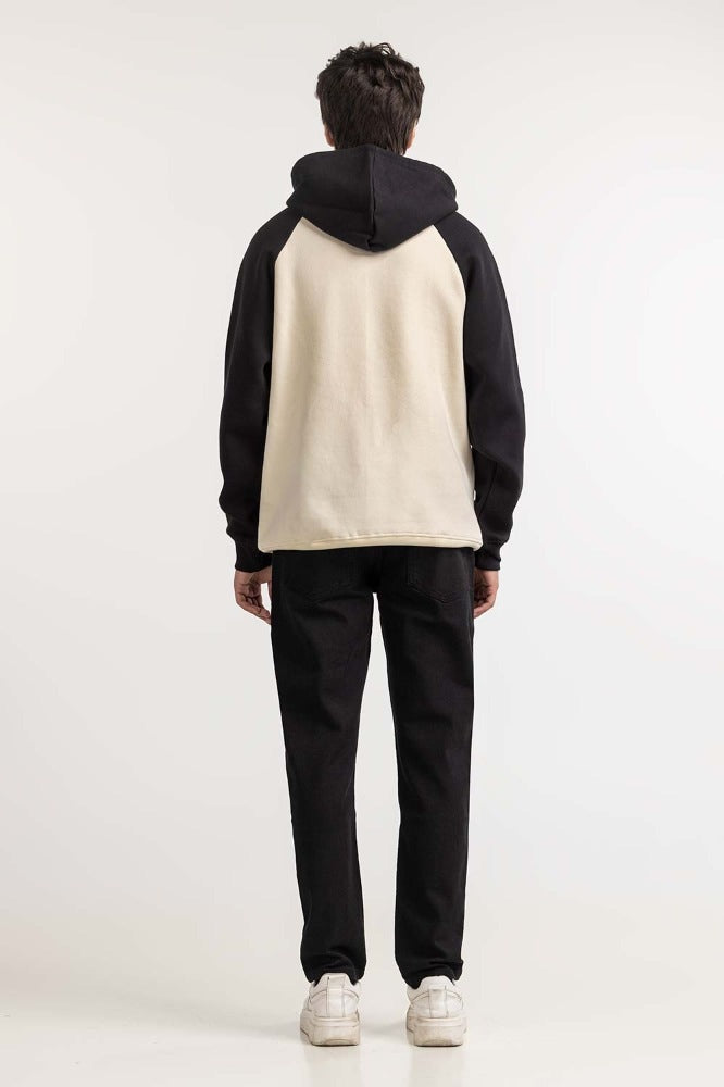 Black Elegent Textured Fashion Pullover Hoodie MN-POH-WS23-014