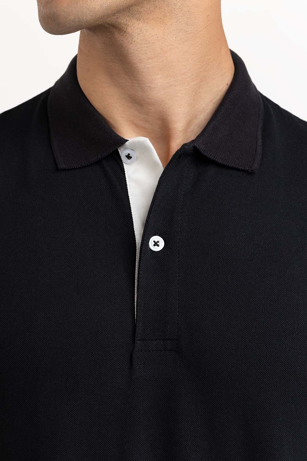 Black Embroidered Polo PS-FPK23-189
