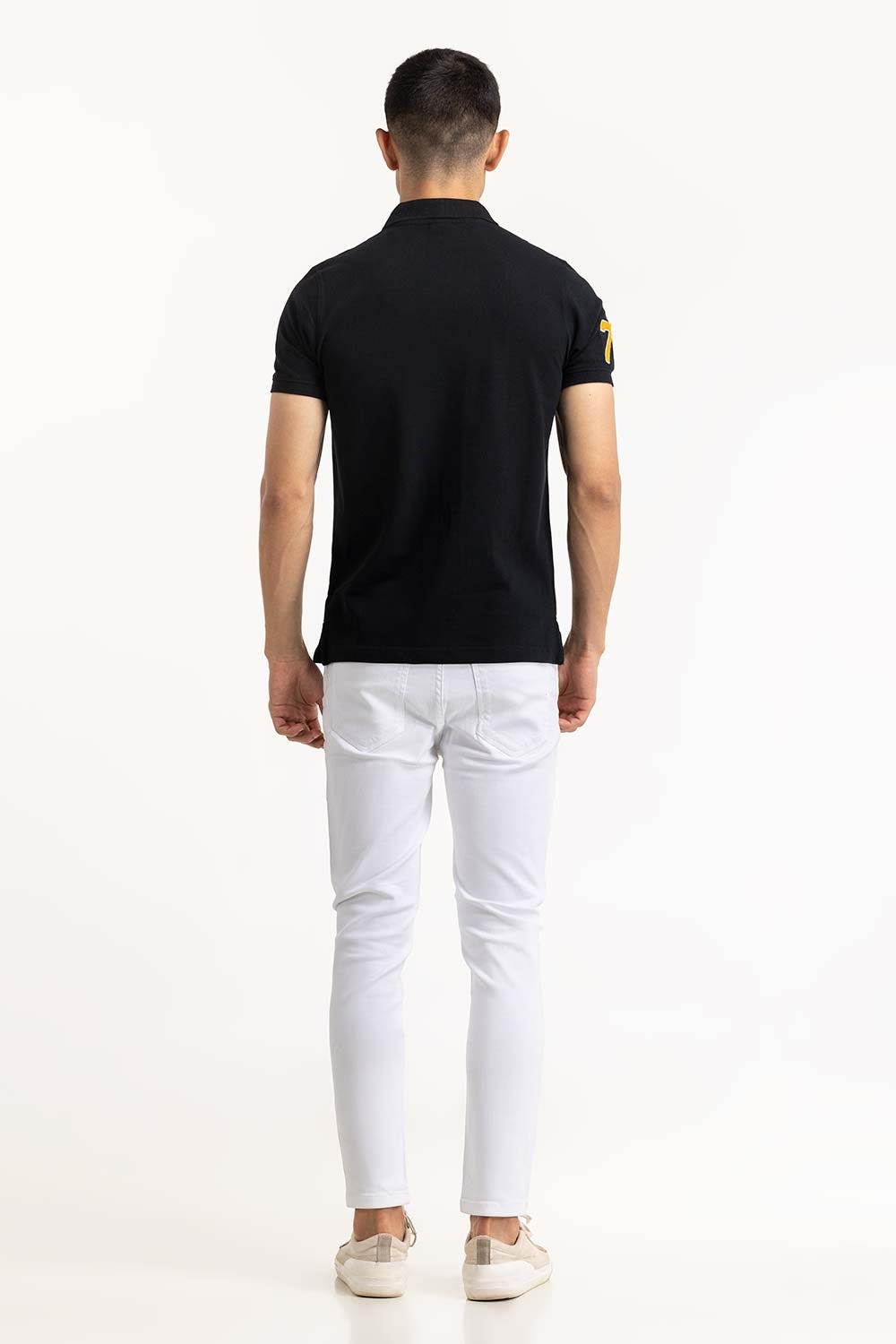 Black Embroidered Polo PS-FPK23-189