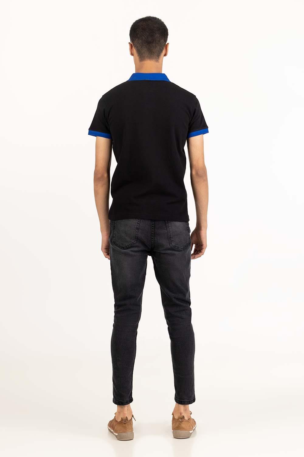 Black Embroidered Polo PS-FPK23-249