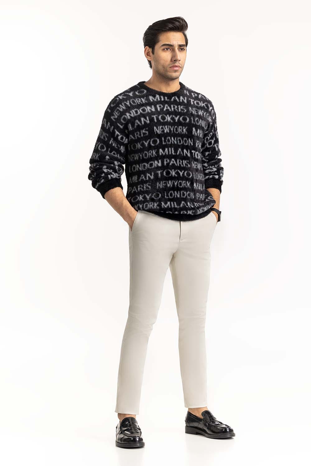 Black Fashion capital fur Sweater SWT-FFSCN22-184