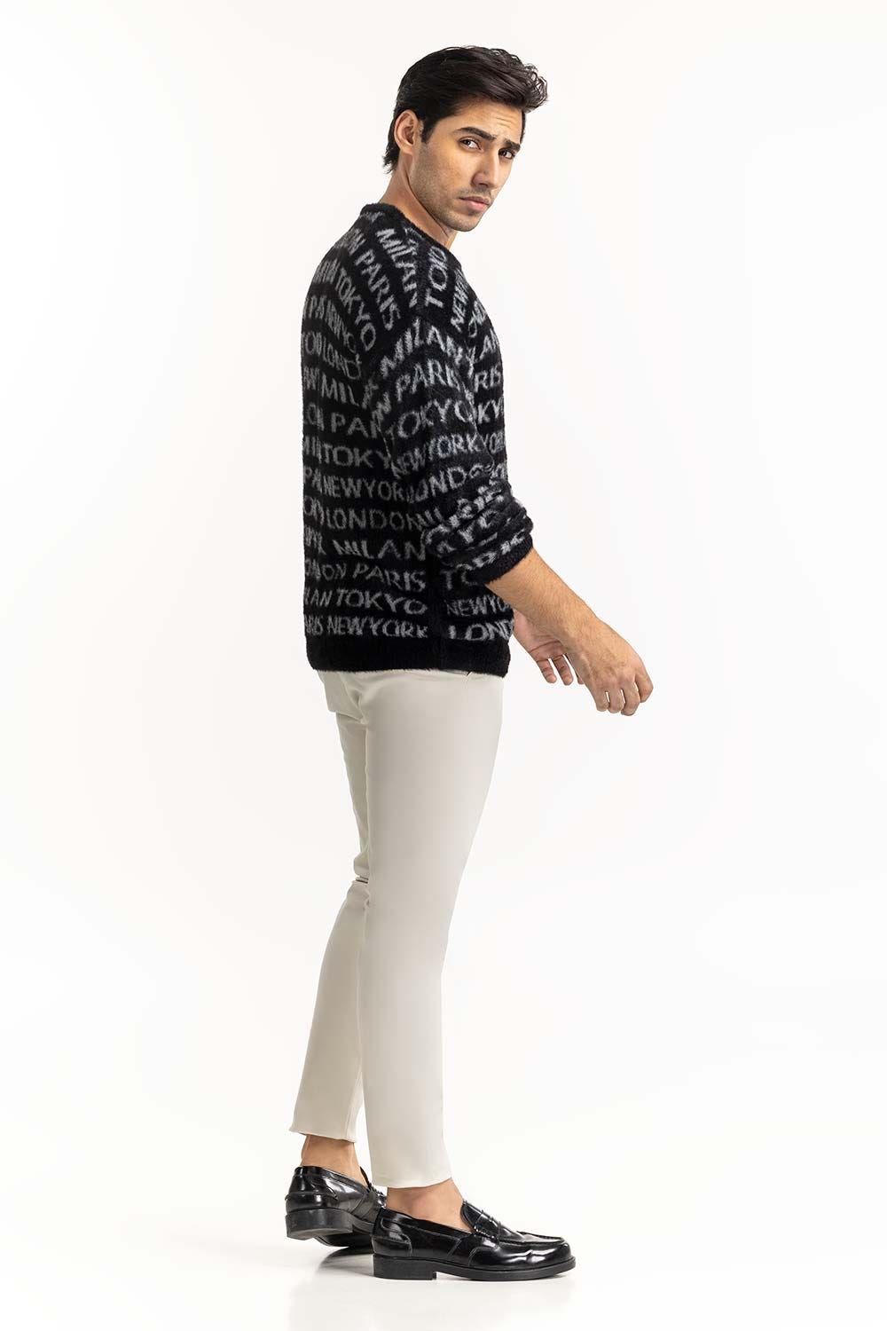 Black Fashion capital fur Sweater SWT-FFSCN22-184