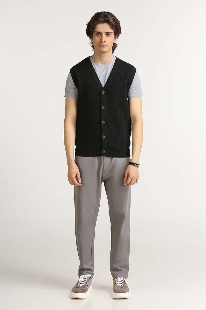 Black Fashion Cardigan MN-SWT-WS23-150