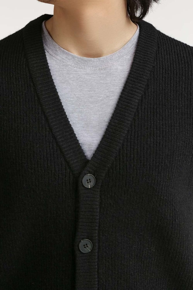 Black Fashion Cardigan MN-SWT-WS23-150