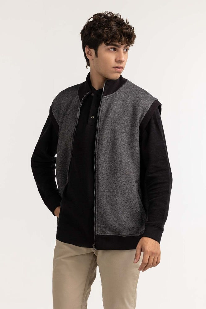 Black Fashion Knitted Gilet MN-KNV-WS23-002