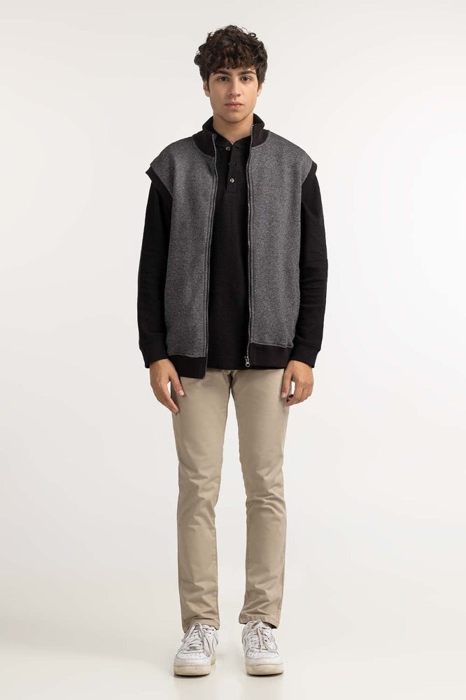 Black Fashion Knitted Gilet MN-KNV-WS23-002