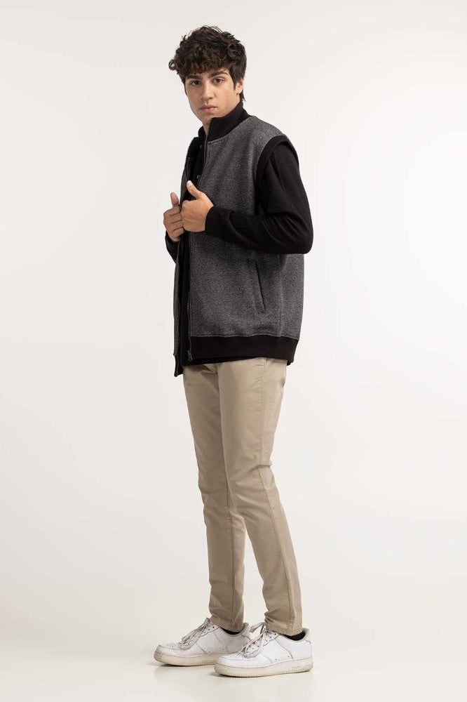 Black Fashion Knitted Gilet MN-KNV-WS23-002