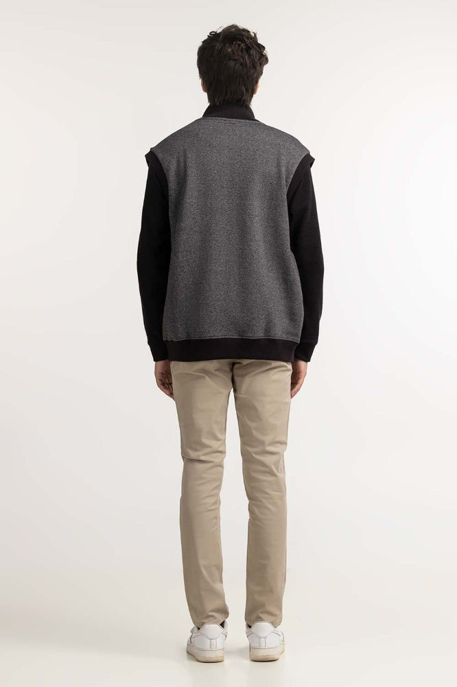 Black Fashion Knitted Gilet MN-KNV-WS23-002