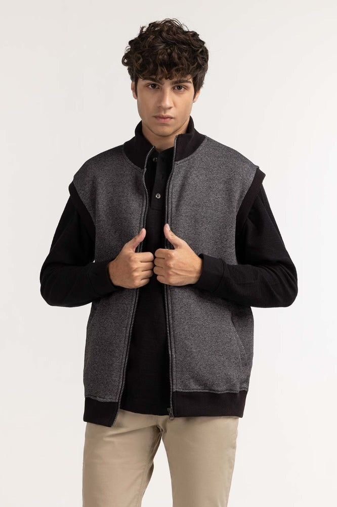 Black Fashion Knitted Gilet MN-KNV-WS23-002