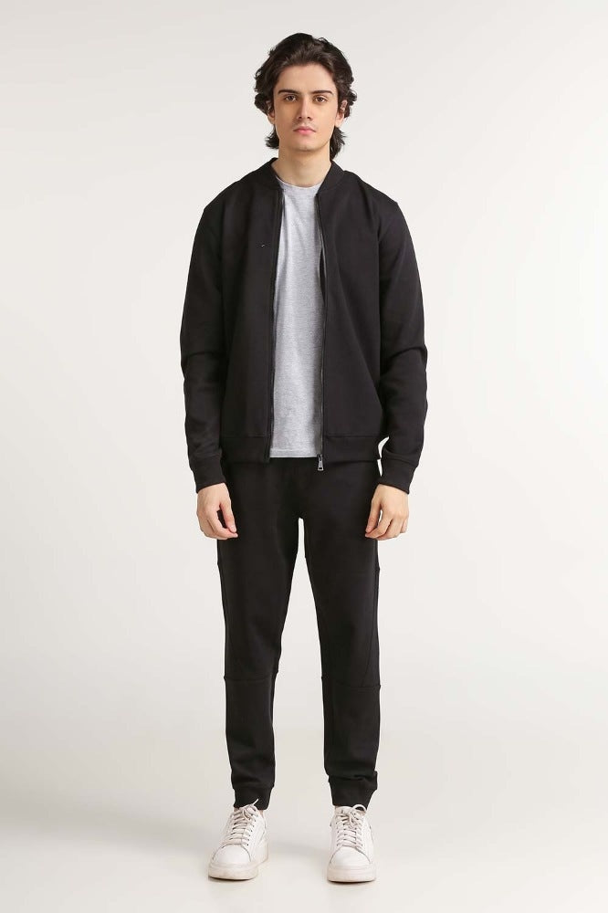 Black Fashion Knitted Jacket MN-KNJ-WS23-005