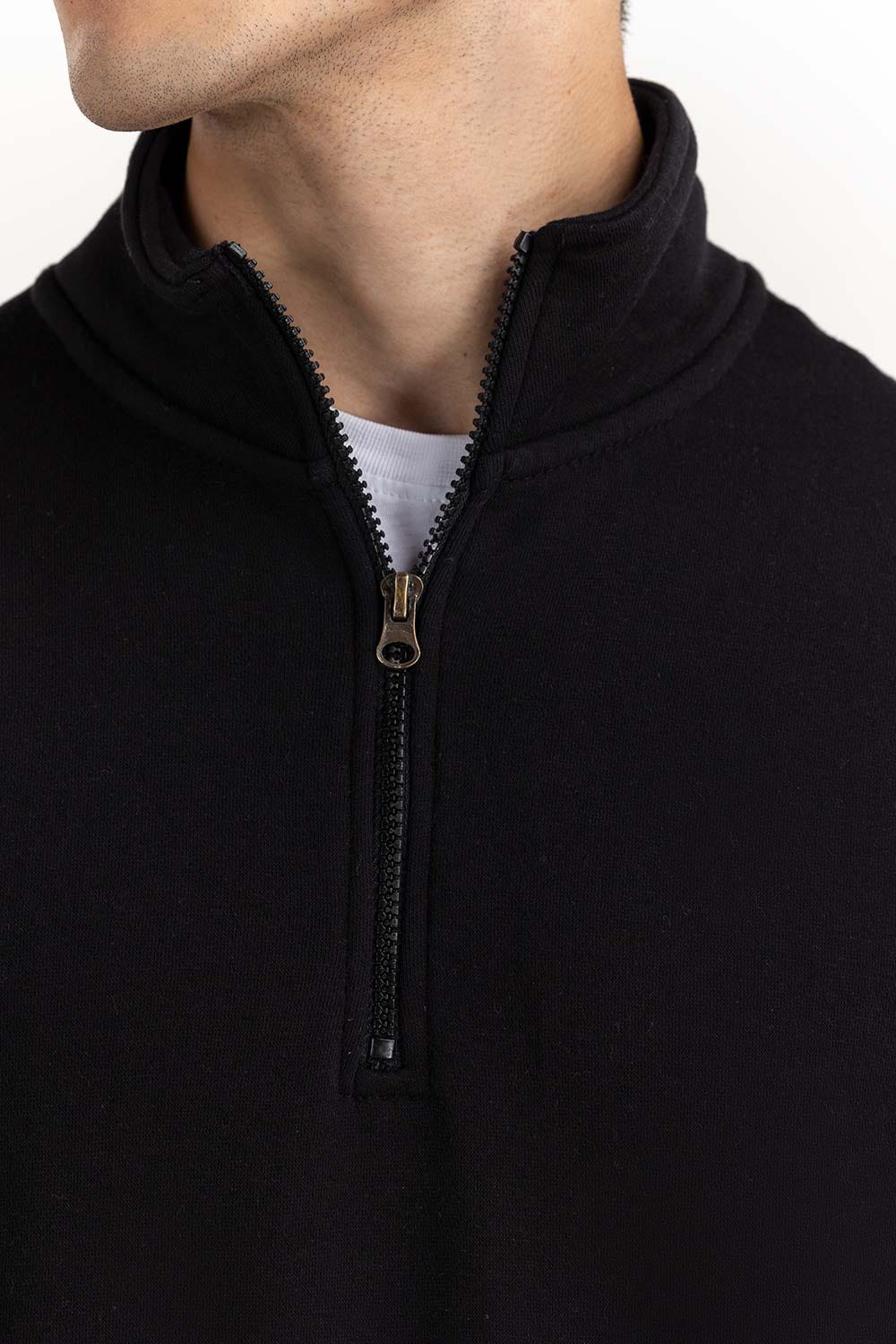 Black Fashion Knitted Mock Neck Zipper Jacket JKT-KNTMNZ22-091