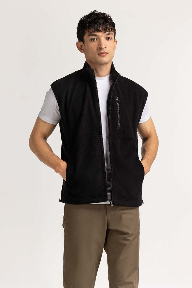 Black Fashion Knitted Vest MN-KNV-WS23-006