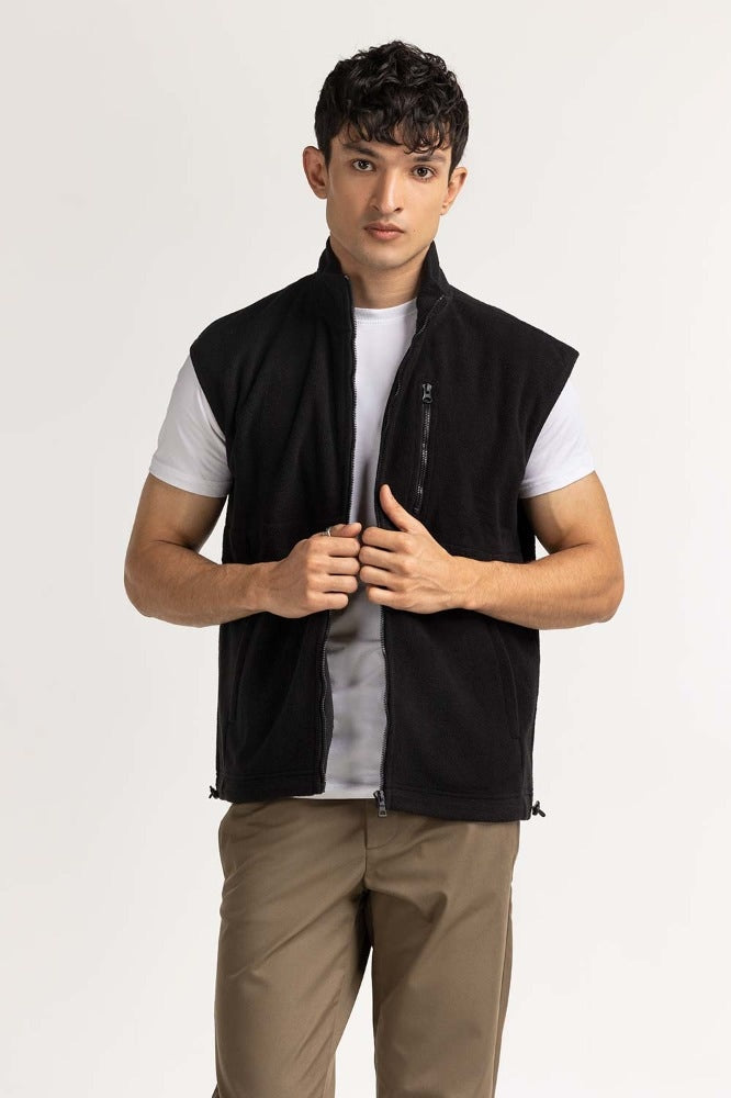 Black Fashion Knitted Vest MN-KNV-WS23-006