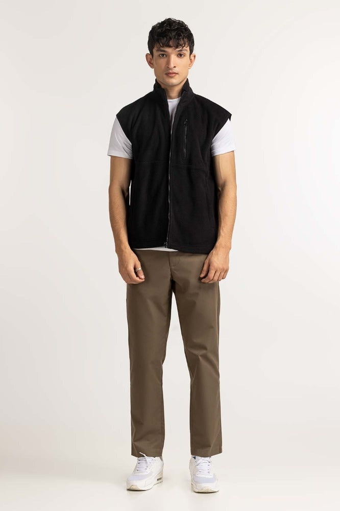 Black Fashion Knitted Vest MN-KNV-WS23-006