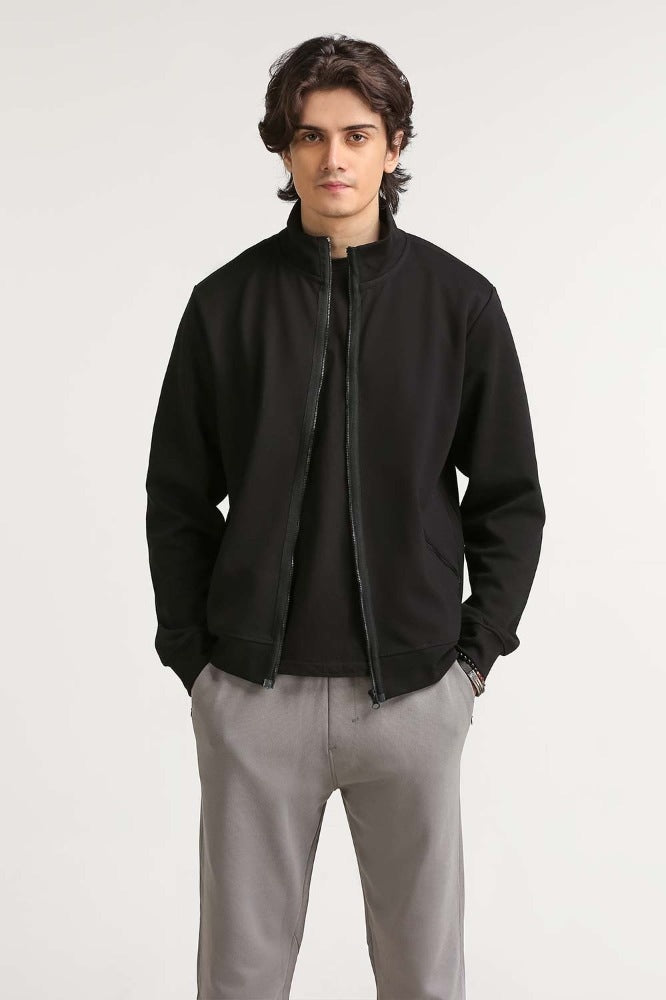 Black Fashion Knitted Zipper MN-KNZ-WS23-006